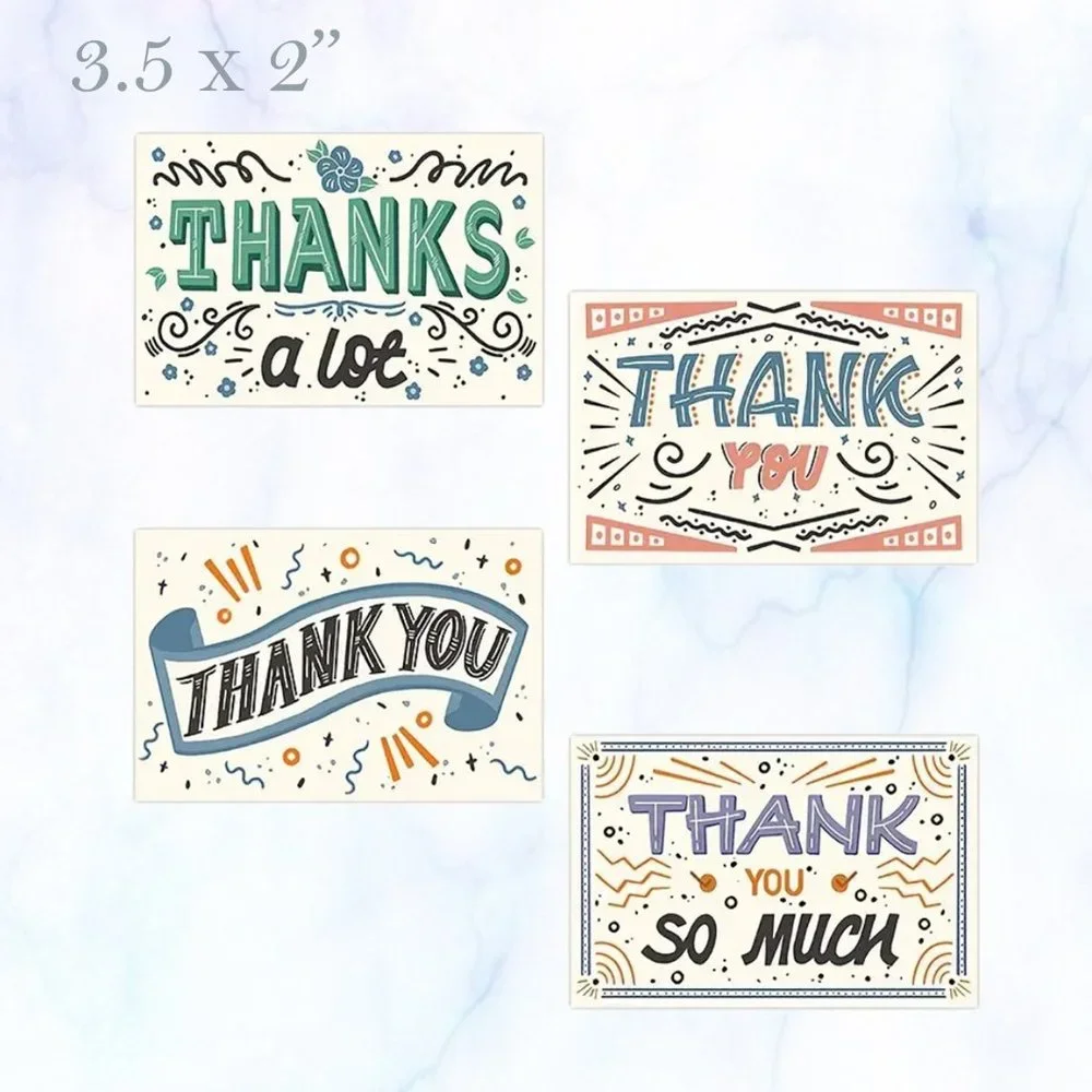 50 Pcs.Thank you Cards Assorted 6x4